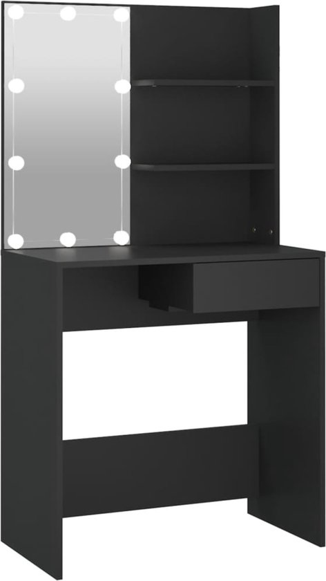 vidaXL Kaptafel met spiegel 100x45x76 cm zwart, kap tafel vidaXL Kaptafel met spiegel 100x45x76 cm zwart, kap tafel