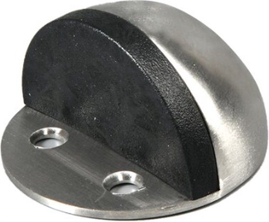 New Age Devi - RVS Deurstopper - Zilver - Brushed Steel - Deurbuffer - Voor binnen - Zelfklevend - Deurklem - 4,5 x 4,5 x 2,5 cm - 1 stuk - Inclusief bevestigingsmateriaal - Beschermt uw deur