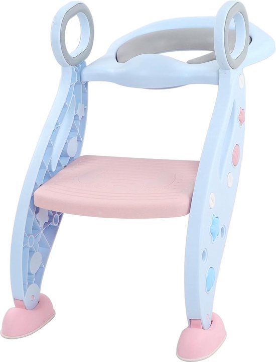 Toiletbril met Trapje voor Kinderen | Kinder Toiletzitje Toiletstoel met Trap | Opvouwbare WC-bril Verkleiner Toiletverkleiner