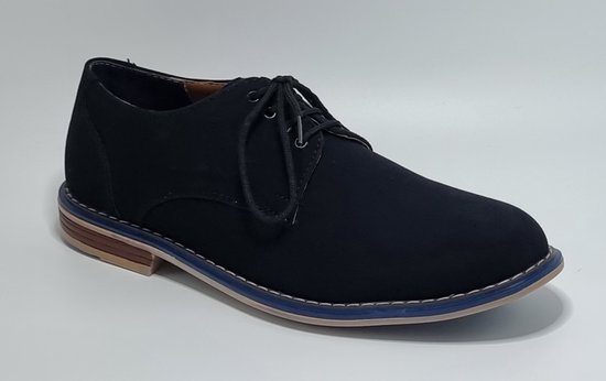 TOMSHOES - Heren Schoenen - Heren Veterschoenen - Nette Schoenen - Suède - Zwart - Maat 40