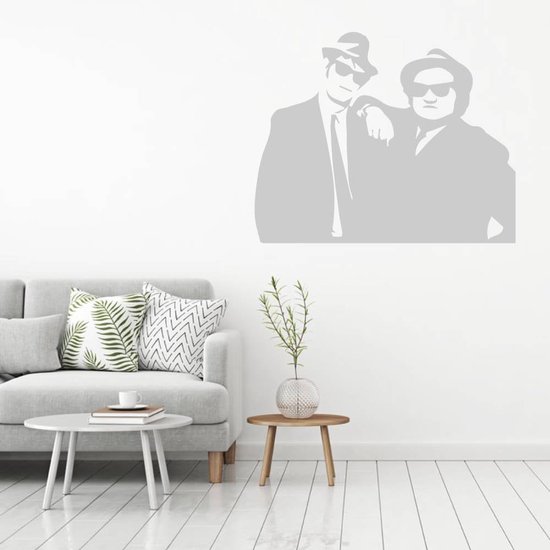 Sticker mural Blues Brothers - Blanc - 148 x 120 cm - Muursticker4Sale