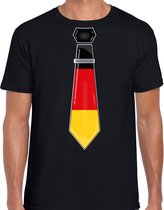 Bellatio Decorations Verkleed shirt voor heren - stropdas Duitsland - zwart - supporter - themafeest XXL