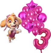 Paw Patrol Skye ballonnen pakket - 61x91cm - 3 jaar - Folie Ballon set - Themafeest - Verjaardag - Ballonnen - Versiering - Helium ballon