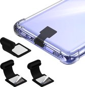 Type C-poort stofstekkers-3 stuks-USB C stofkap kappen-Telefoon-Siliconen stofbeschermers-Met verwijderbare lijm-Geschikt voor laptop smartphones-Zwart