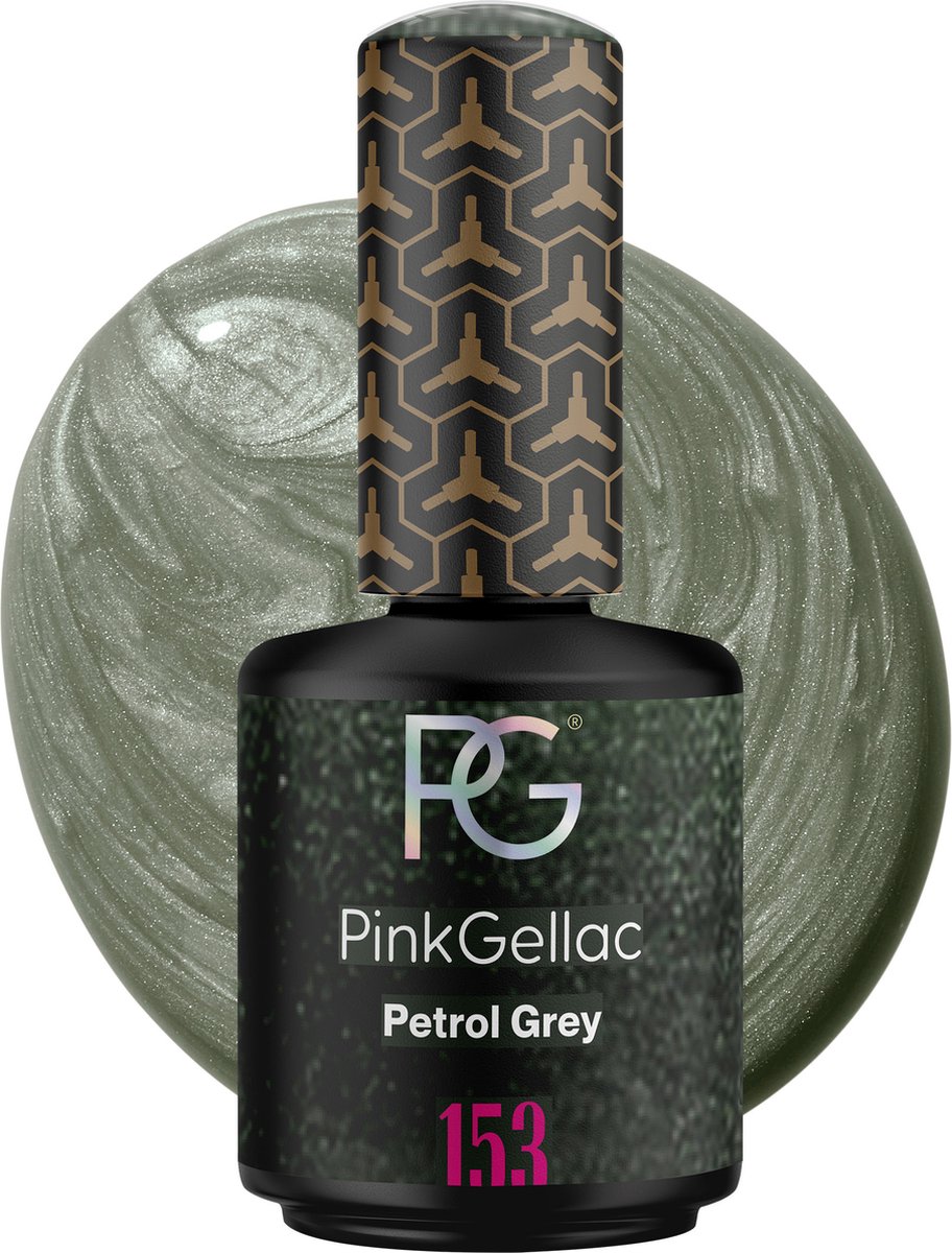 Goedkoopste Pink Gellac Gellak - 153 Petrol Grey 15ml - Grijze Gel Nagellak - Gellac - Gel Nagels Producten