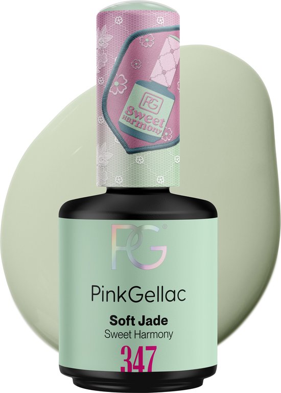 Flesje Pink Gellac nagellak in de kleur Soft Jade 347.