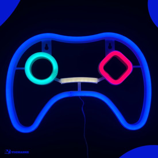 Neon Lamp - Game Controller - Incl. 3 Batterijen - Neon Verlichting - Neon Led Lamp - Neon Wandlamp - Mancave