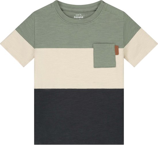 Prénatal peuter T-shirt - Jongens - Light Khaki Green - Maat 74