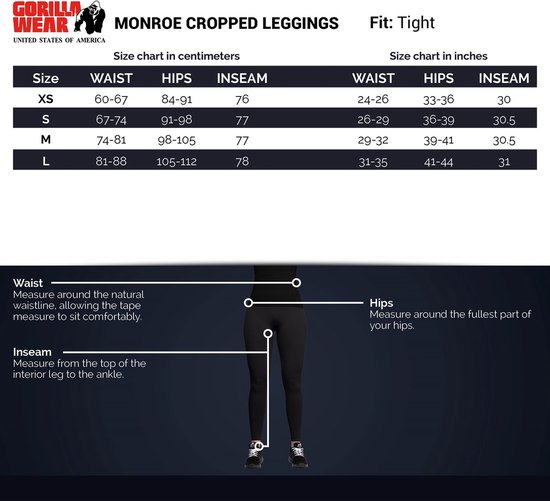 Gorilla Wear Monroe Cropped Leggings - Grijs - M van Gorilla Wear — afbeelding 3
