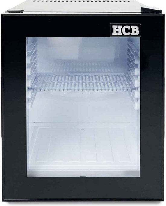 Foto: Hcb professionele horeca minibar koeling 32l mini koelkast met glazen deur kleine drankenkoelkast d zwart flessenkoelkast bier koelkast tafelmodel 38 5x45 2x48 6 cm bxdxh 11 kg frigo 9967