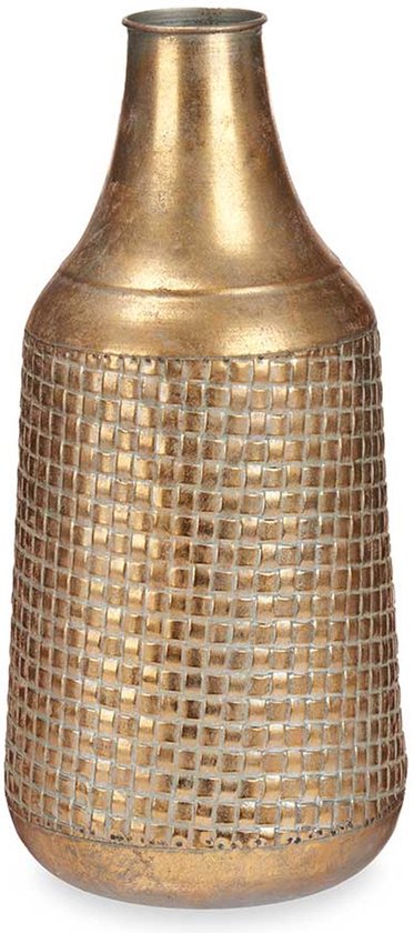 Giftdecor Bloemenvaas Antique Roman - goud - metaal - D21 x H44 cm - Design vaas met historisch karakter