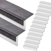 Traprenovatie set - rechte trap - 14 treden SPC toplaag Beton zwart incl. witte stootborden