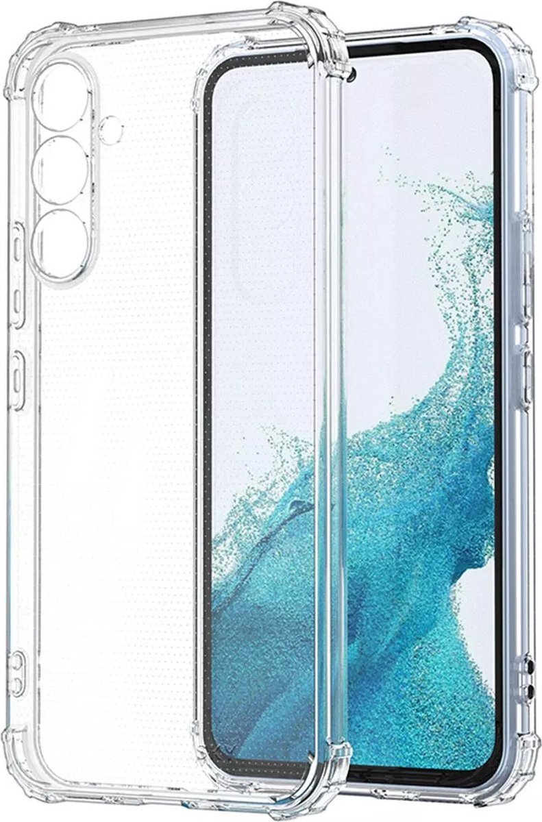 ShieldCase Shock case geschikt voor de Samsung Galaxy A55 hoesje - schokbestendig telefoonhoesje - telefoonhoesje met verstevigde randen voor optimale bescherming - doorzichtige backcover (transparant)