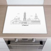 Inductiebeschermer City skyline - Utrecht | 76 x 51.5 cm | Keukendecoratie | Bescherm mat | Inductie afdekplaat