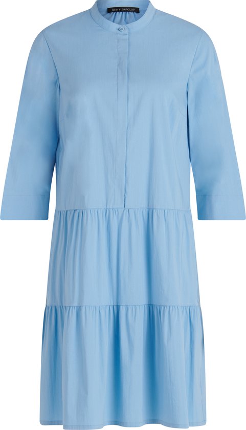 BETTY BARCLAY-Blauwe effen jurk--8101 Dusk Blue-Maat 48