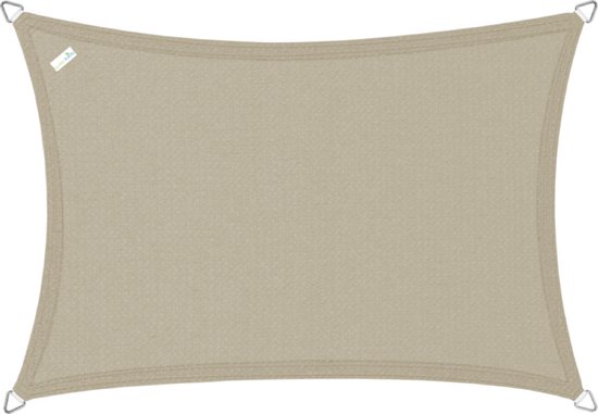 Buitenkado schaduwdoek rechthoek 2x3 m - HDPE/RVS - taupe