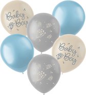 Folat - Ballonnen blooming baby boy - 33 cm - 6 stuks