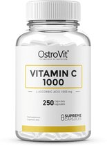 Vitaminen - OstroVit Vitamine C 1000 mg 250 capsules - 250 Capsules + BeBulk Nutrition Pillendoos