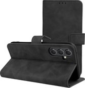 Case2go - Telefoonhoesje geschikt voor Samsung Galaxy S23 FE - Wallet Book Case - Met Magnetische Sluiting - Zwart