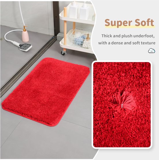 Homaxy Antislip badmat, zachte chenille microvezel badkamertapijt, absorberende badmat, machinewasbaar - 60 x 120 cm, wit