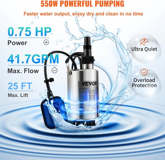 DiLiBee Membraanwaterpomp, zelfaanzuigende membraanpomp, mini-membraan, waterpomp, 220 V, 160 psi, 0,55 A, 5,1-5,5 l/min DE