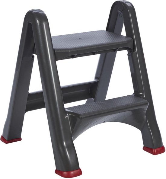 Curver opstapje inklapbaar – 49,5×17,2×64 cm – antraciet/rood