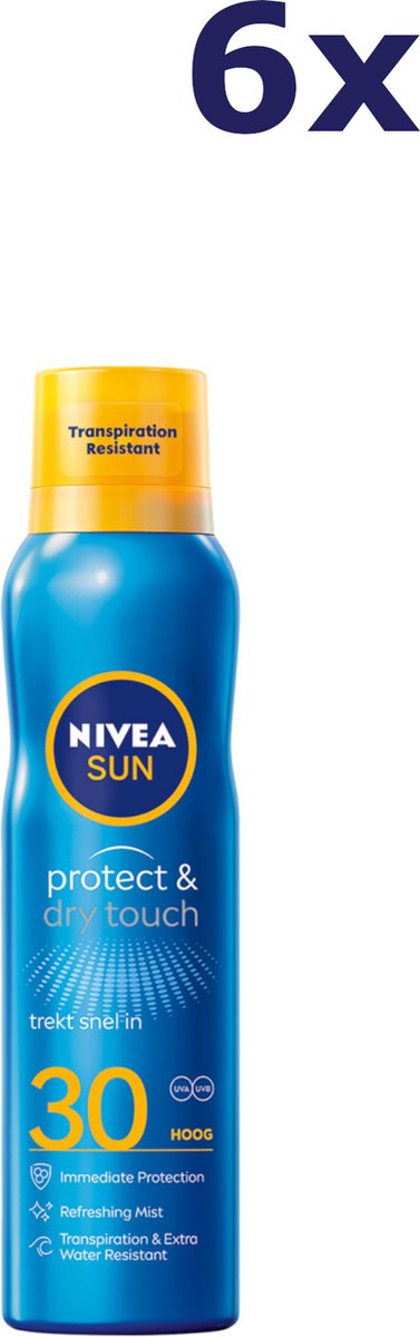Goedkoopste 6x Nivea Sun protect & dry touch spray SPF30 200ml