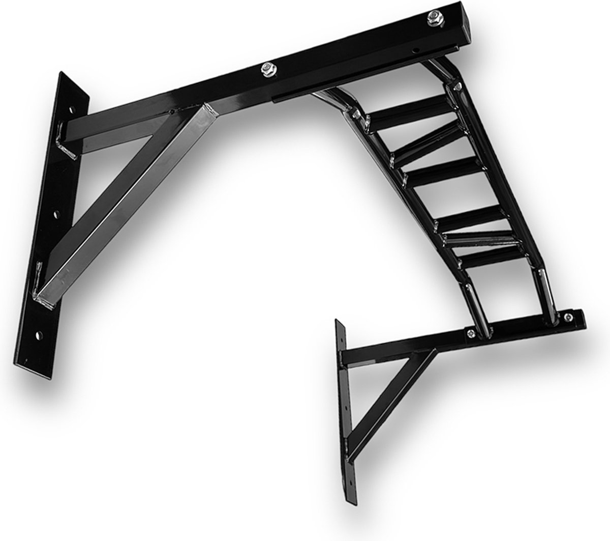 KRAKEN Multi Grip Pull Up Bar Optrekstang - Wandmontage tot 200 kg - Meer dan 10 Greepposities - Poedergecoat Staal 104 cm - Greepdiameter 32 mm - Pull Up, Chin Up, Muscle Up en Leg Raise - Ringen en Banden Ophangen - Montagemateriaal inbegrepen thumbnail 4