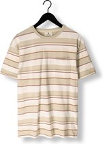 Anerkjendt Akkikki S/s Stripe Tee Polo's & T-shirts Heren - Polo shirt - Beige - Maat L
