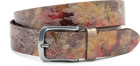 Thimbly Belts Ceinture femme rougeâtre - ceinture femme - 4 cm de large - Rouge - Cuir véritable - Tour de taille : 95 cm - Longueur totale de la ceinture : 110 cm