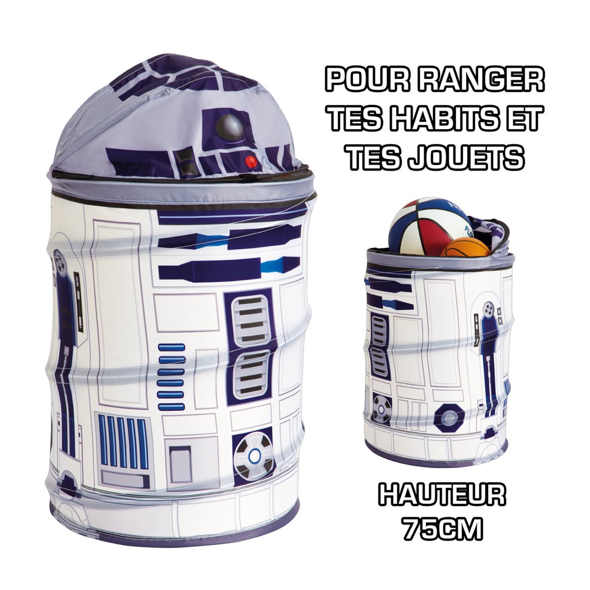 Boîte De Rangement Star Wars Avec Ascenseur - Compartiments Blancs Et Rouges - Dimensions 38x18x18 Cm