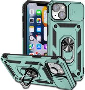 City hoesje - Ring - Anti Shock - Camera Bescherming - iPhone 13 / 14 - Backcover - Groen