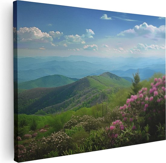 Artaza Peinture sur toile Rhododendrons fleuris dans les Montagnes - 80 x 60 - Décoration murale - Photo sur toile - Impression sur toile
