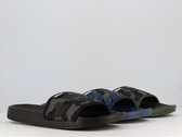 Heren slippers met legerprint - Khaki groen - ideaal voor thuis of bad/strand - maat 43