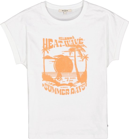 Garcia T-shirt T Shirt R40201 53 Off White Taille Femme - L