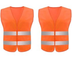 Doodadeals® - 2x Veiligheidshesje voor Volwassenen – Veiligheidsvest – Auto – Oranje Hesjes