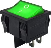 ProRide® Wipschakelaar ON-OFF KCD5-202 - 2 Polig - 250V/6A - Groen met controlelampje