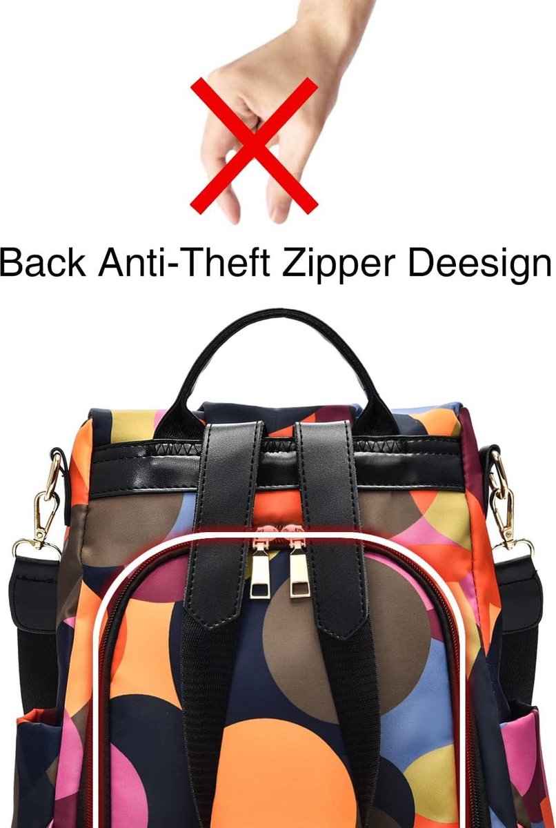 shepretty Women's backpack 20210802, 8864 black-3, 32 * 14 * 32 cm