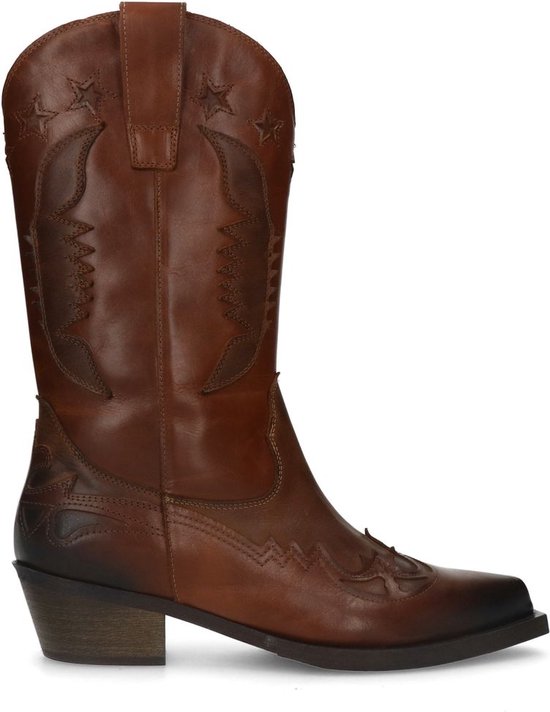 Sacha - Homme - Boots western en cuir Cognac - Taille 41