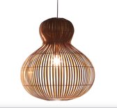 LM-Collection Tai Pom Hanglamp - Ø60x70cm - E27 - Bruin - Rotan - hanglampen eetkamer, hanglamp zwart, hanglampen woonkamer, hanglamp slaapkamer, hanglamp kinderkamer, hanglamp rotan, hanglamp hout, hanglamp industrieel