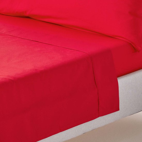 Homescapes - Perkaal laken zonder elastiek 270 x 300 cm, rood - 100% Egyptisch katoen