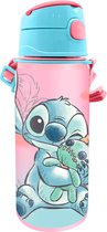 Bol.com Disney Lilo & Stitch drinkfles/drinkbeker/bidon met drinktuitje - Roze - aluminium - 600 ml aanbieding