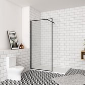 8 mm NANO glazen inloopdouche 120x200 cm (verstelbaar van 1180-1200 mm) + N:140cmcm zwarte Stabilisatiestang