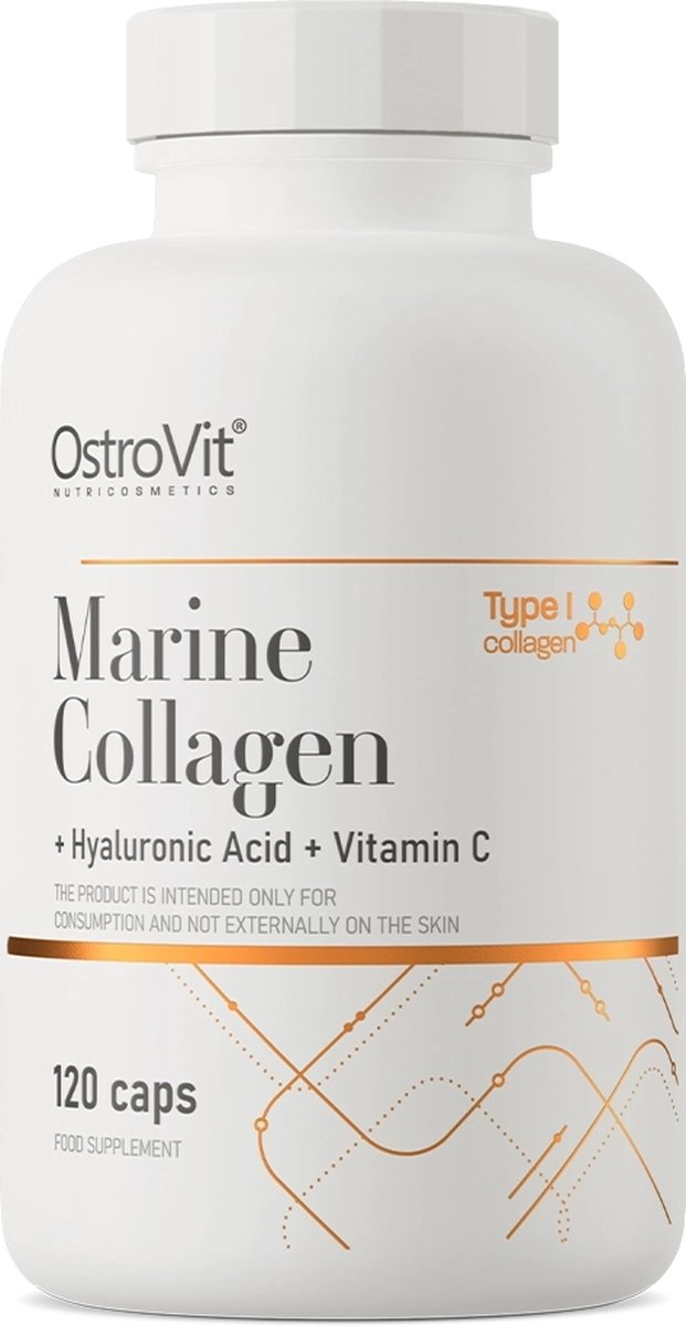Bol.com Collageen - OstroVit Marine Collageen met hyaluronzuur en vitamine C 120 capsules - 120 Capsules aanbieding