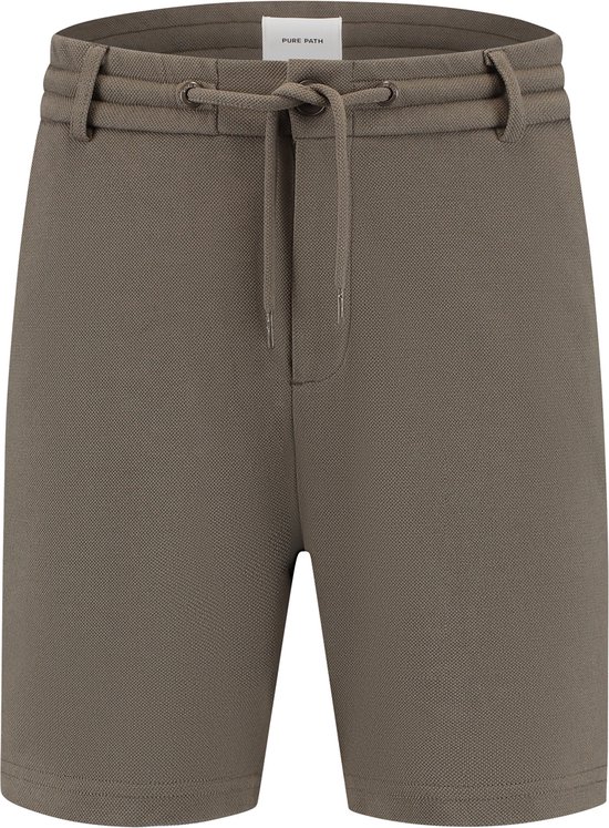 Pure Path Broek Pique Shorts With Pockets 24010516 49 Brown Mannen Maat - L