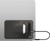 Cache disque dur élastique kwmobile - Compatible avec SSD portable SanDisk, Samsung T7, Crucial X8, HDD - Avec deux compartiments de rangement 10 x 7 cm - Support SSD externe en noir