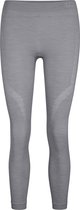 FALKE Wool-Tech Long Tights warmend, anti zweet functioneel ondergoed sportbroek dames grijs - Maat XS