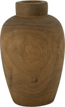 HomeBound by KY | Japandi bloemenvaas walnoot hout | 19x19x30cm | houten vaas walnut