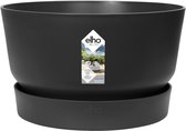 Elho Greenville Coupe 33 - Pot De Fleurs pour Extérieur - Ø 32.5 x H 19.4 cm - Noir
