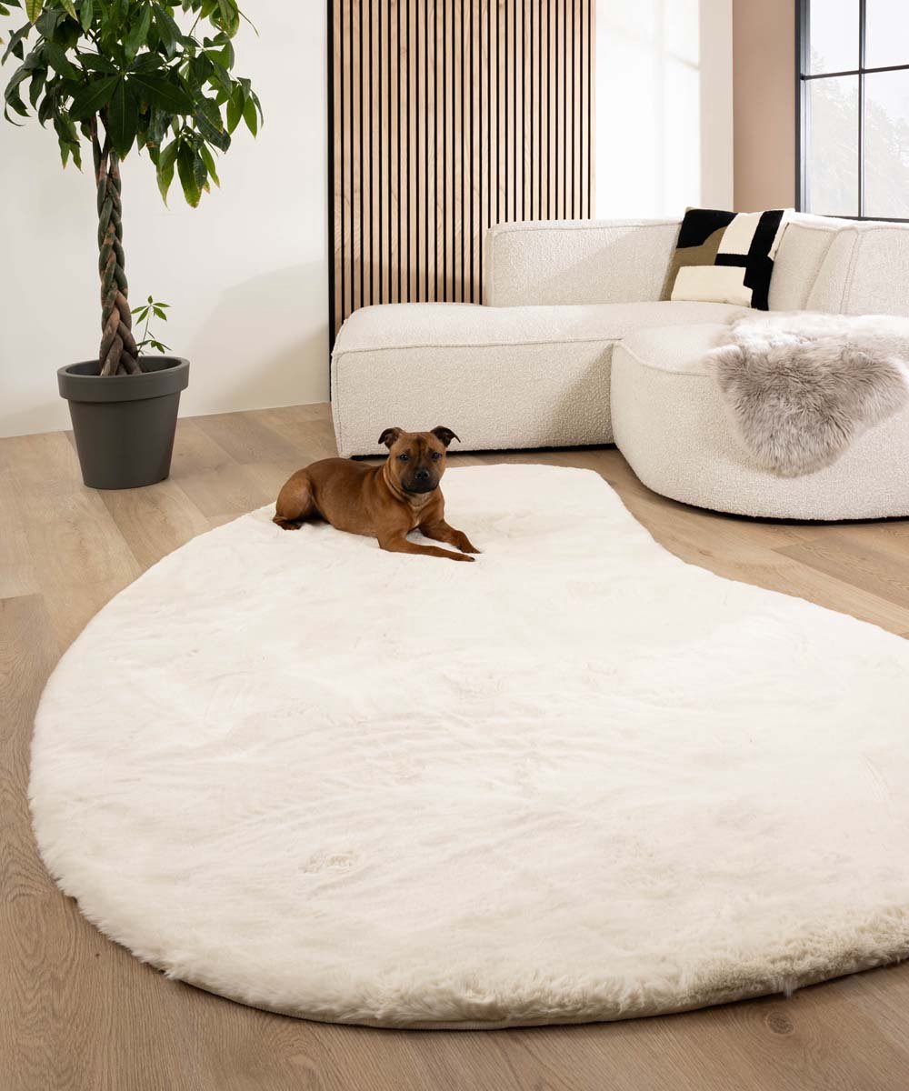 Fluffy vloerkleed organisch - Comfy Plus wit 180x276 cm